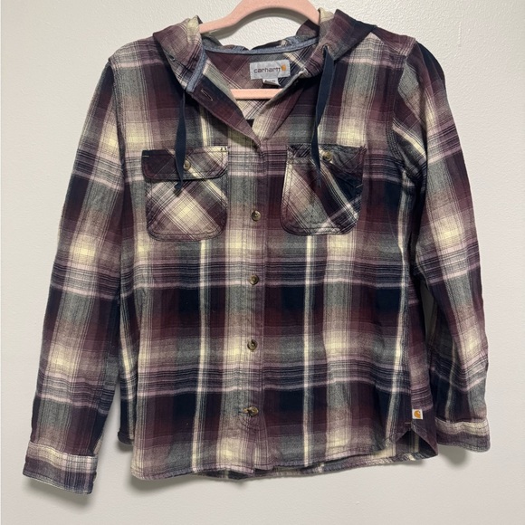 Carhartt Women's Beartooth Hooded Flannel Shirt - Picture 3 of 10